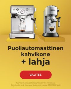 Puoliautomaattinen kahvikone + lahja