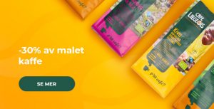 -30% av malet kaffe
