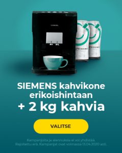 SIEMENS kahvikone erikoishintaan + 2 kg Caprissimo kahvia