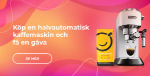 Halvautomatisk kaffemaskin + 250 g Caprissimo Fragrante malet kaffe som gåva