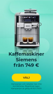 Siemens kaffemaskiner endast från 749€