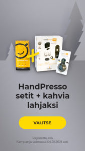 HandPresso setit + kahvia lahjaksi