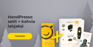HandPresso setit + kahvia lahjaksi