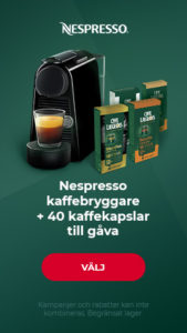 Nespresso kaffemaskin + 40 kaffekapslar