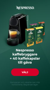 Nespresso kaffemaskin + 40 kaffekapslar
