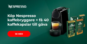 Nespresso kaffemaskin + 40 kaffekapslar