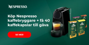 Nespresso kaffemaskin + 40 kaffekapslar