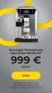 Kahvikone De’Longhi “PrimaDonna Class ECAM 550.85.MS” 999 €