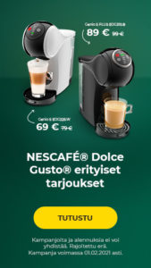 Erityiset NESCAFÉ® Dolce Gusto® “GENIO S” tarjoukset