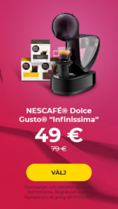 NESCAFÉ® Dolce Gusto® "Infinissima EDG 160.A“ kaffemaskin endast 49 €