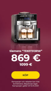 Siemens “TE657313RW” kaffemaskin 869 €