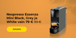 Nespresso Essenza Mini Black, Grey ja White vain 79 € 99 €