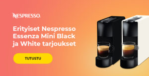 Erityiset Nespresso Essenza Mini Black ja White tarjoukset