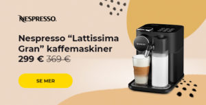 Nespresso “Lattissima Gran” kaffemaskiner 319 €