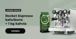 Rocket Espresso kahvikone + 1 kg kahvia