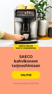 SAECO "Xelsis" ja "GranAroma" kahvikoneet tarjoushintaan