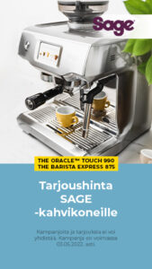 Tarjoushinta SAGE-kahvikoneille.
