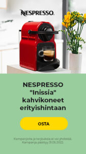 NESPRESSO "Inissia" kahvikoneet erityishintaan