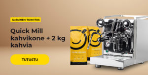 Osta Quick Mill kahvikone ja saat 2 kg kahvia lahjaksi