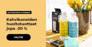Kahvikoneiden huoltotuotteet jopa -30 %