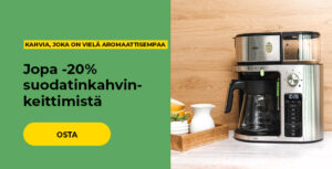 Jopa -20% suodatinkahvinkeittimistä