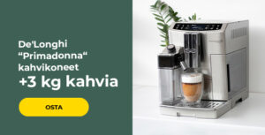 De'Longhi "Primadonna" kahvikoneet + 3kg kahvia