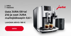 Osta JURA E8 tai Z10 ja saat JURA maitojääkaapin 0,6 l