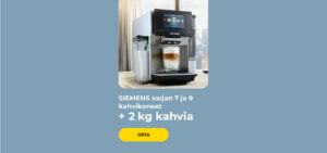 SIEMENS sarjan 7 ja 9 kahvikoneet + 2 kg kahvia