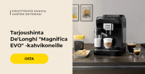 Tarjoushinta De'Longhi "Magnifica EVO" -kahvikoneille