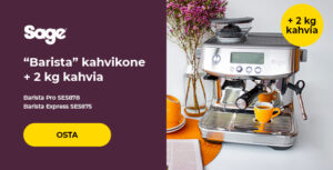 SAGE “Barista” kahvikone + 2 kg kahvia