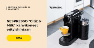 NESPRESSO "Citiz & Milk" kahvikoneet erityishintaan