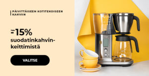 Jopa -15% suodatinkahvinkeittimistä