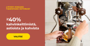Jopa -40% kahvinkeittimistä, astioista ja kahvista