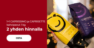 1+1 CAPRISSIMO ja CAPRISETTE kahvipavut 1 kg