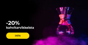 -20% kahvitarvikkeista