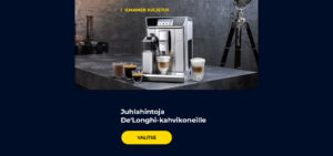 Juhlahintoja De'Longhi-kahvikoneille