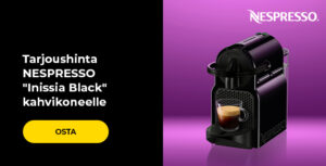 Tarjoushinta NESPRESSO "Inissia Black" kahvikoneelle