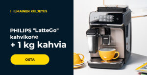 PHILIPS "LatteGo" kahvikone + 1 kg kahvia