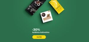 -30% kaikista kahveista