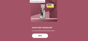"70 € lahjakortti kaupan päälle! Kun ostat NIVONA Series 9 -sarjan kahvikoneen"