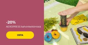 -20 % AEROPRESS-kahvinkeittimistä