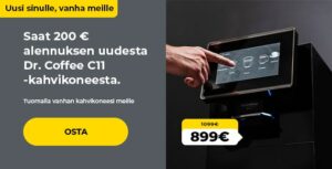 Saat 200 € alennuksen uudesta Dr. Coffee C11 -kahvikoneesta.