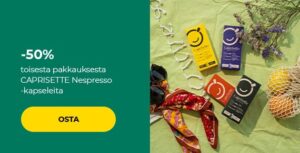 -50 % toisesta pakkauksesta CAPRISETTE Nespresso -kapseleita