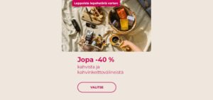 Jopa -40 % kahvista ja kahvinkeittovälineistä