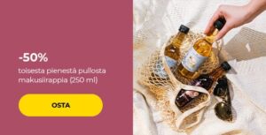 -50 % toisesta pienestä pullosta makusiirappia (250 ml)