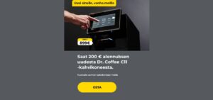 Saat 200 € alennuksen uudesta Dr. Coffee C11 -kahvikoneesta.