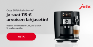 Osta JURA-kahvikone* ja saat 115 € arvoisen lahjasetin!