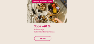 Jopa -40 % kahvista ja kahvinkeittovälineistä