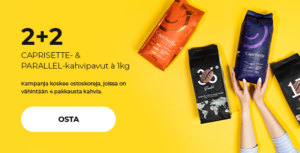 2+2 CAPRISETTE- & PARALLEL-kahvipavut à 1kg