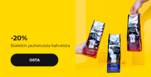 -20 % Bialettin jauhetuista kahveista